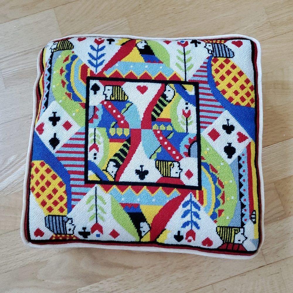 Vintage House of Cards Crochet Pillow